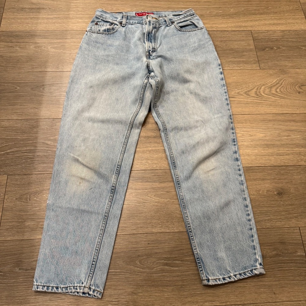 Vintage Levis 550 Relaxed Tapered Light Wash Jeans Womens 12 M High Rise Cotton